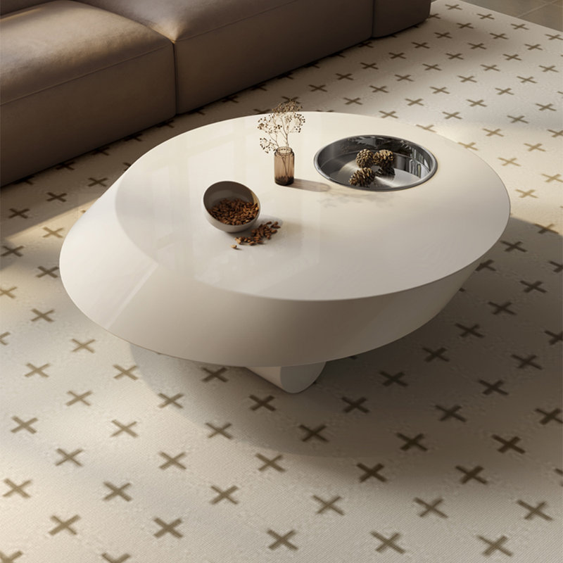 Table basse créative de style crème en bois massif