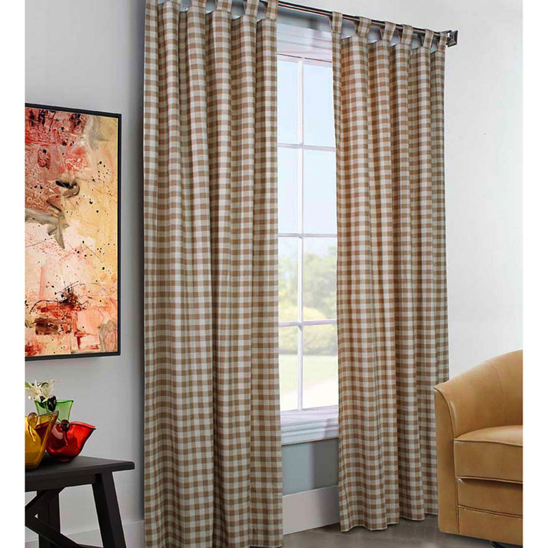 Thermalogic Plaid Room Darkening Thermal Tab Top Curtain Panels, 40" W x 84" L, Dark Green