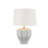 Allison 30" Ceramic Table Lamp with Fabric Shade, White/Gray