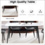 62.99" Modern Artificial Stone Curved Edge Metal Leg Dining Table-840182687