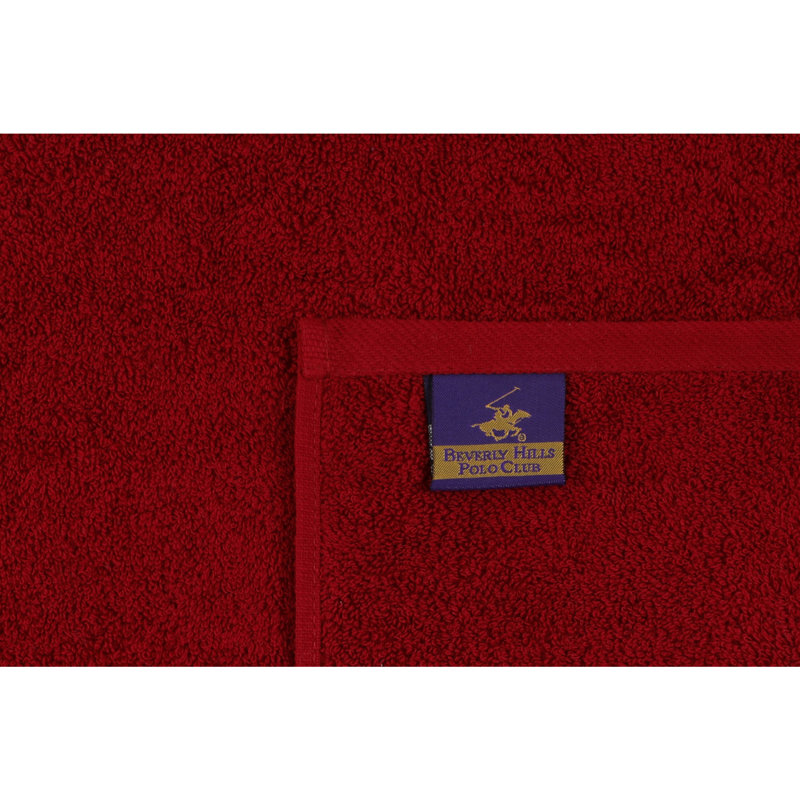 Ensemble de 2 serviettes de bain 100% coton, Rouge bordeaux / gris