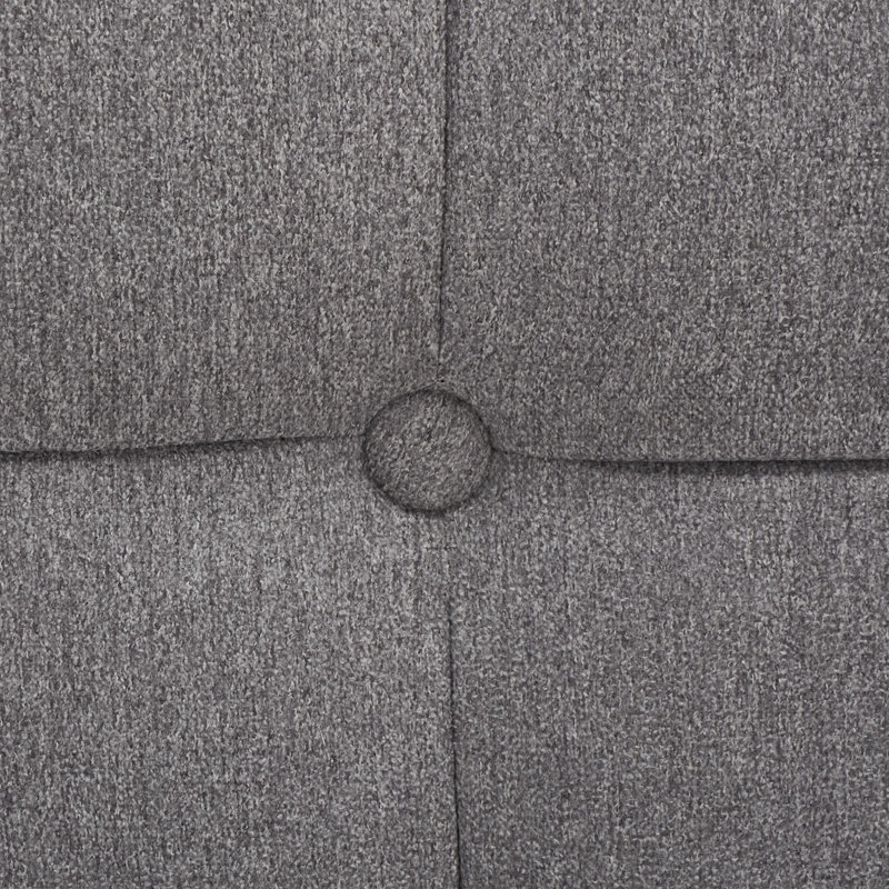 Banc rembourré Almina, Tissu gris clair