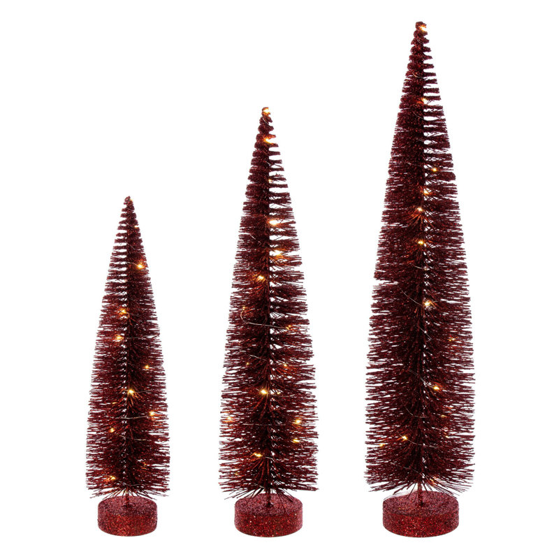  Ensemble d'arbre brosses à bourgogne de 16 à 20 po à 24 po., Blanc chaud, Bourgogne, H 2 pi