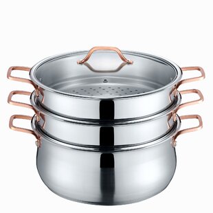 Concord 7 qt Copper Non Stick Stock Pot Casserole Coppe-Ramic Series Cookware (Induction compatible)