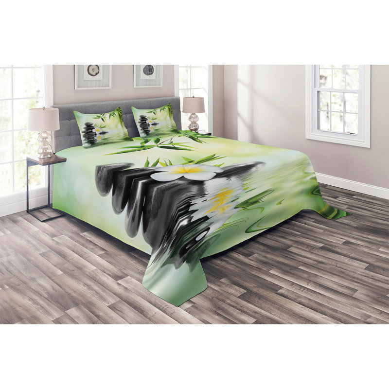 Spa Farmhouse / Country Polyester Coverlet, King Bedspread + 2 Shams