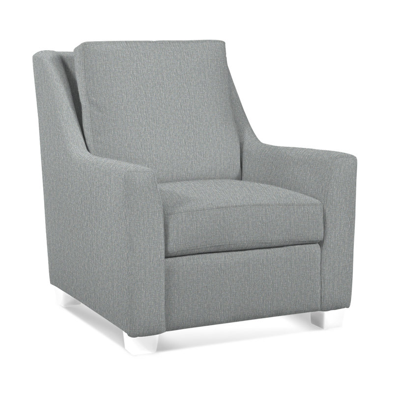 Upholstered Accent Chair, Light Blue Performance Fabric; 0851-55, Frost White