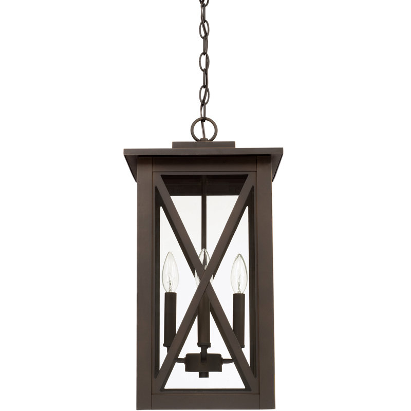 Lanterne suspendue d'extérieur 4 lumières Avondale, Bronze huilé