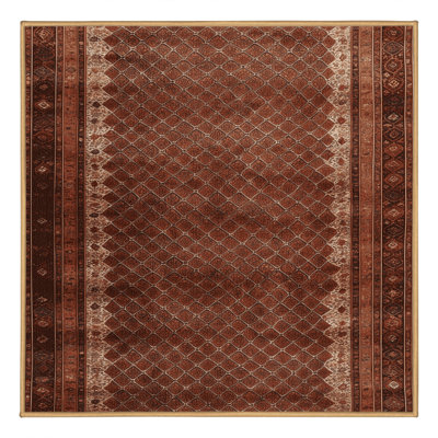 Machine Washable Persian Brown Area Rug