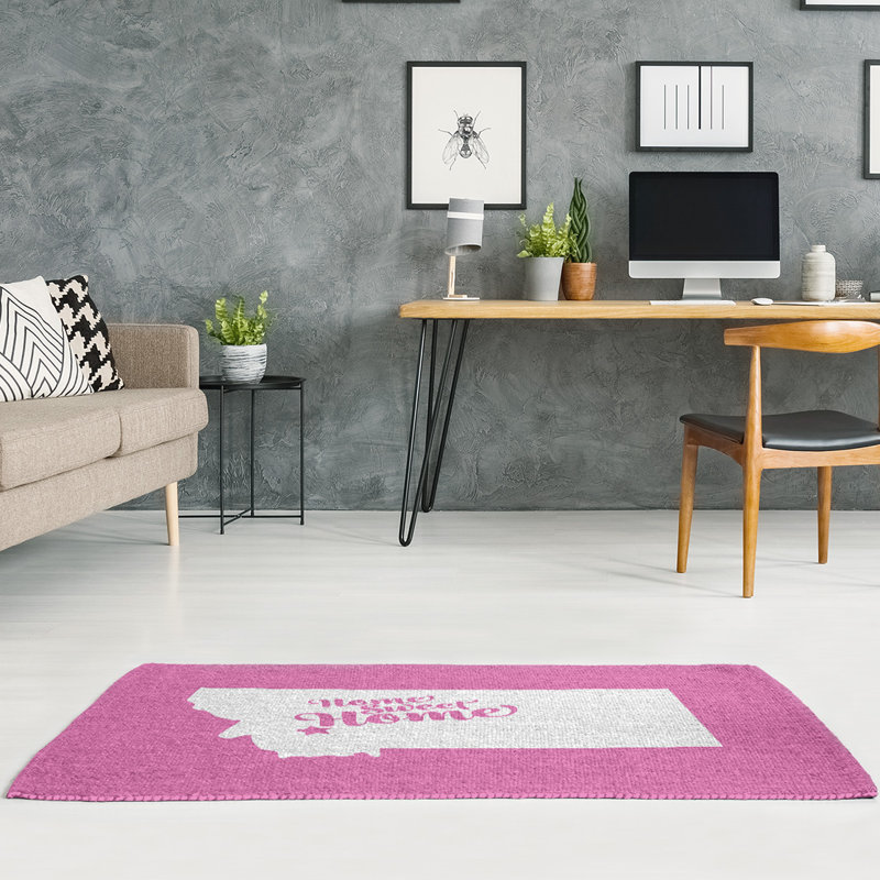 Tapis de zone rose pour la maison Butte, Rectangle 5 pi x 7 pi