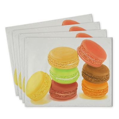 Delicious Macaroons Polyester Placemats Set of 4 - Home Decor