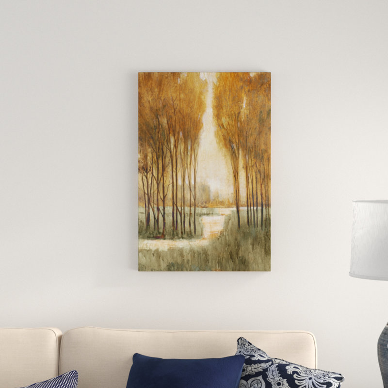 «Golden Forest I», peinture sur toile, H 30 po x l 20 po