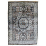Hand Knotted Wool Area Rug in Beige