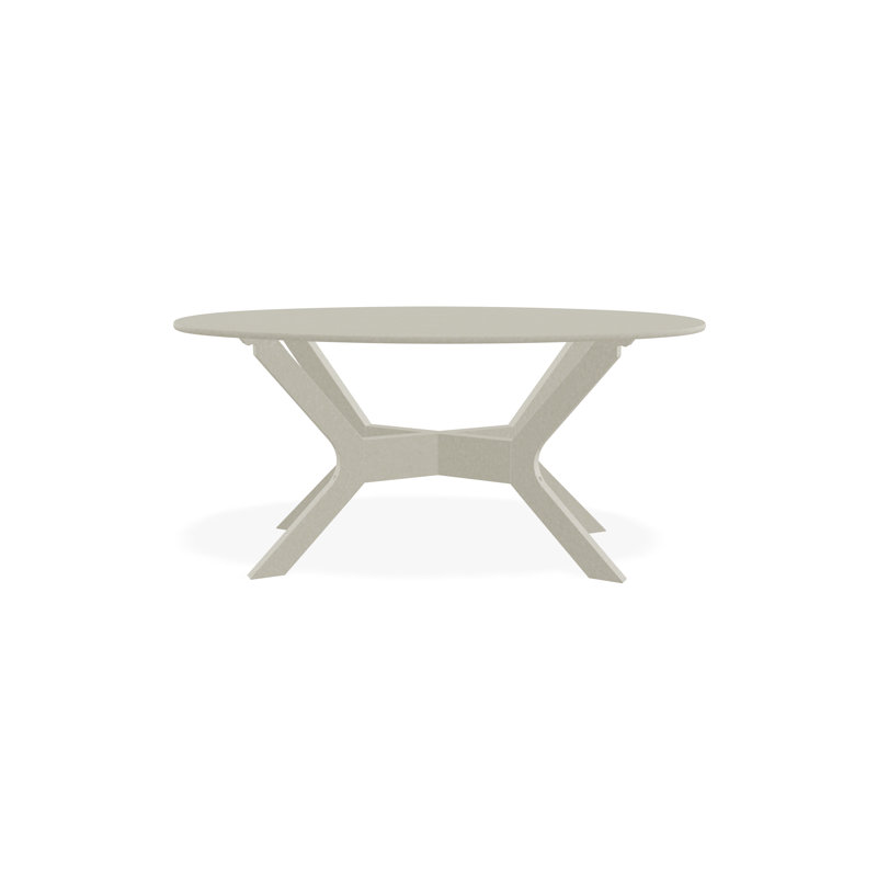 24" x 42" Marine Grade Polymer Outdoor Coffee Table, Brown/Snow
