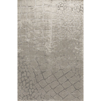 Tapis gris de haute qualité noué à la main