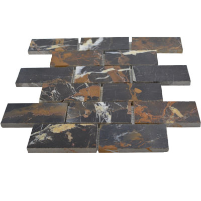 Carreau de mosaïque pour mur et plancher en pierre naturelle en marbre 2 po x 4 po Michael Angelo