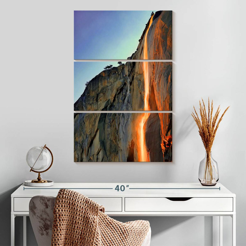Alvord Yosemite Fire Waterfall, 32" H x 20" W