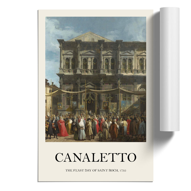 The Feast Day of St Roch Print by Giovanni Canaletto - Frameless Print, 42cm H x 30cm W x 0.1cm D