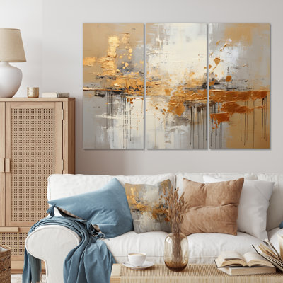 Golden Gleam III - ensemble de reproductions d'art mural abstrait