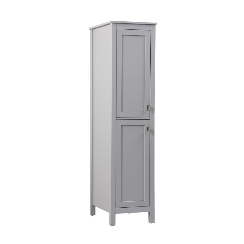 Rangement pour salle de bain Destinymarie, Gris / nickel brossé, H 65 po x l 16 po x P 22 po