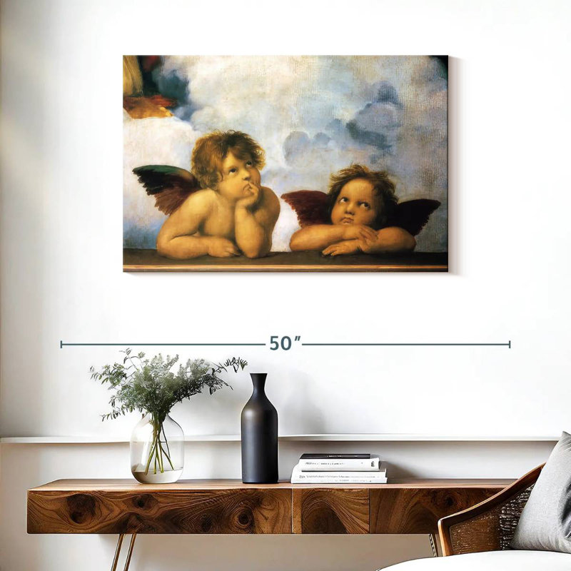 Détail de Putti de la Madone Sixtine, H 24 po x l 36 po