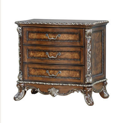 Table de chevet 3 tiroirs Gerika
