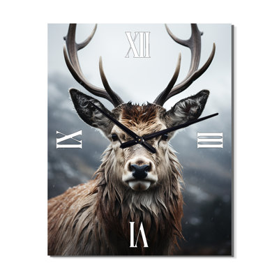 Deer, photographie monochrome I - animaux, très grandes horloges murales