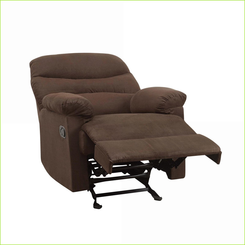 Fauteuils inclinables et inclinables modernes inclinables avec accoudoirs | Chocolat | Tissu + métal