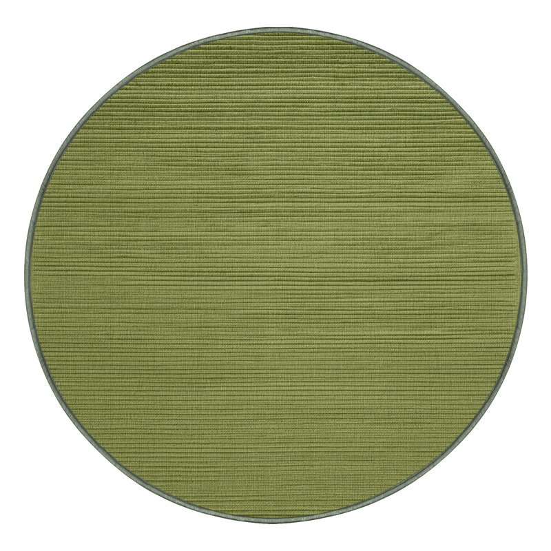 Tapis vert uni lavable à la machine, Rond 4 pi