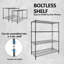 Tablettes de rangement robustes en fil métallique avec roulettes, réglables sur 4 niveaux, capacité de 2400 lb, idéales pour les garages et les utilisations industrielles