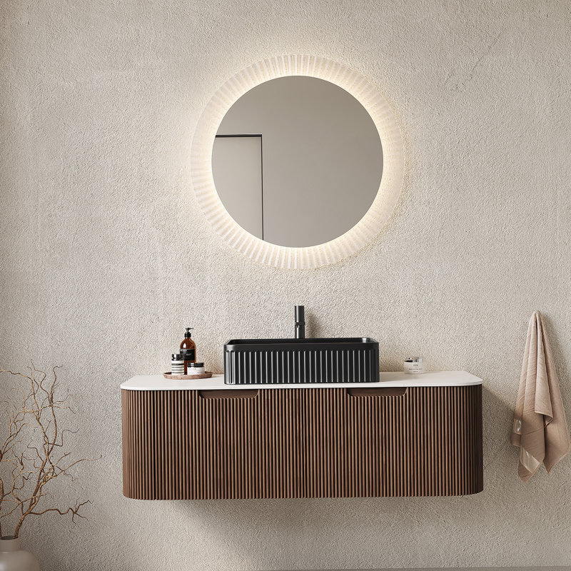 Meuble-lavabo mural flottant avec lavabo et armoire de rangement, avec tiroirs, pré-assemblé pour une installation facile et une utilisation durable