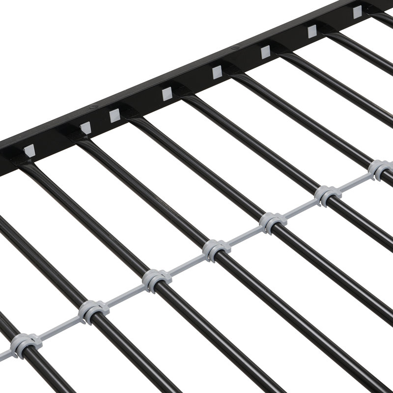 Lit superposé simple au-dessus d'un lit double en métal avec lit gigogne, coffre-fort et, noir et brun, sans sommier, grand espace de rangement, processus d'assemblage simple inclus, construction moderne stable et silencieuse, ressort requis, généreux