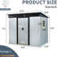 Remise d'extérieur en métal pour la pelouse, 8 pi x 6 pi, avec résistance et système de ventilation, tablette de fenêtre, commode spacieuse-124311247