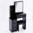 29.2" Small Size Left Bedside Cabinet Vanity Table + Cushioned Stool