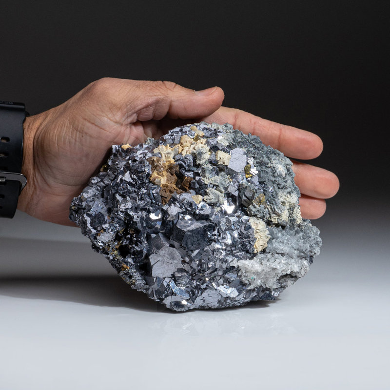 Galena With Quartz From Huanzala Mine, Huallanca District, Huanuco Department, Peru