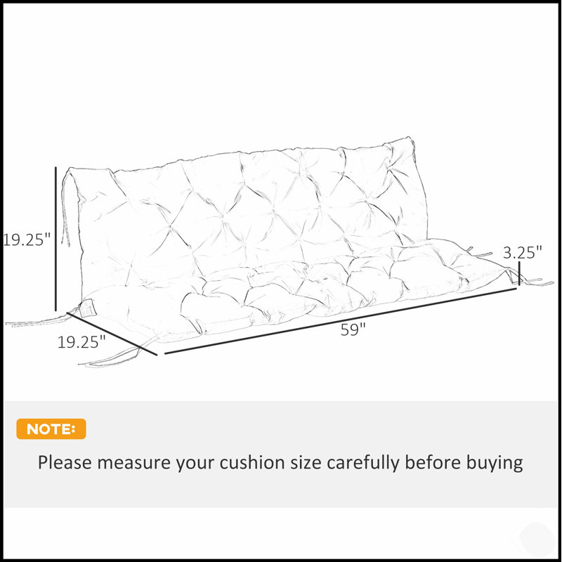 Coussin de banc capitonné à 3 places pour le mobilier d'extérieur, remplacement confortable et élégant du canapé / canapé de patio