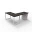 The City, bureau en L moderne pour le bureau et la maison, plateau espresso avec cadre blanc-92634393