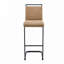 Tabouret de bar rembourré avec pieds dorés