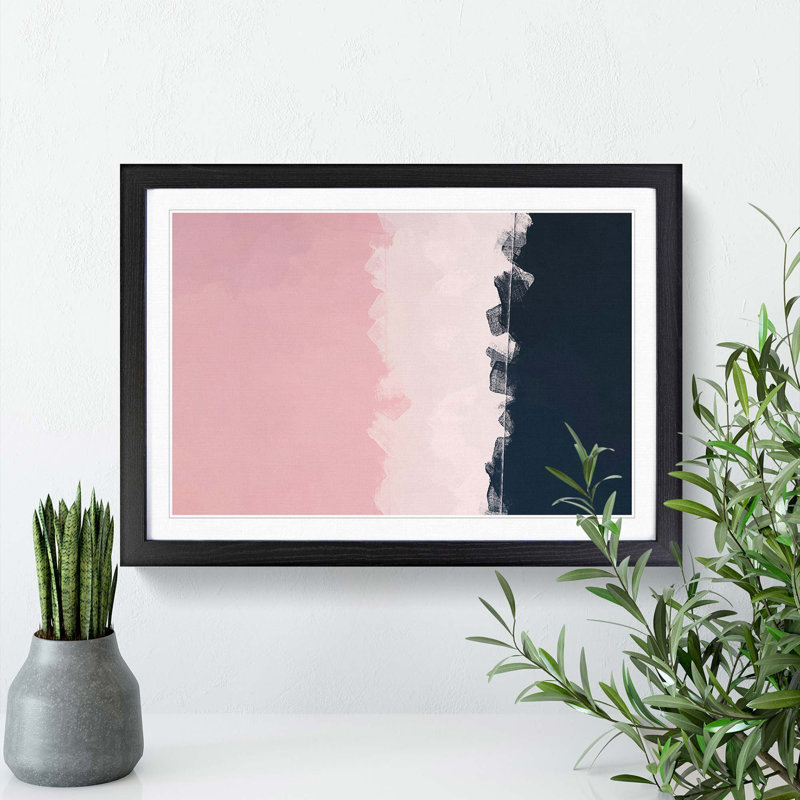 Elation of Deisre in Abstract - Picture Frame Painting Print, Black Framed, 27cm H x 36cm W x 2cm D