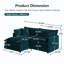 Causeuse 2 places avec repose-pieds mobile et salon en L compact, bleu foncé