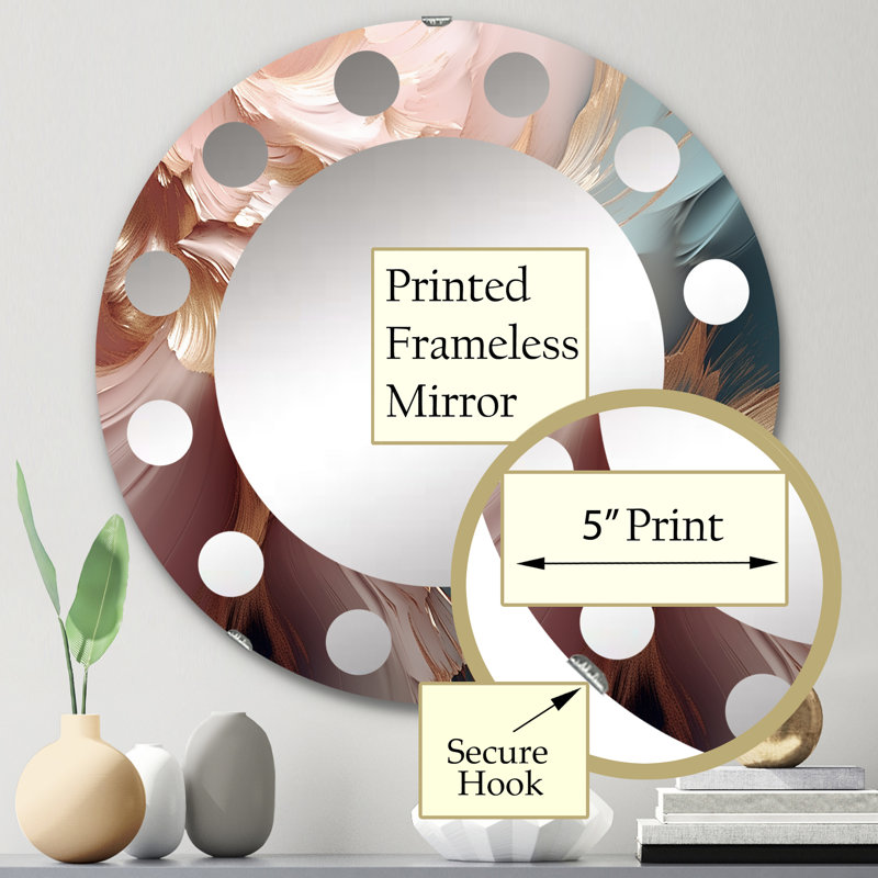 Fassi - Miroir mural moderne rond, 24 po x 24 po