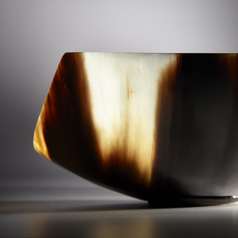 Fairfax Natural Horn 9'' Decorative Tray in Contemporary Brown