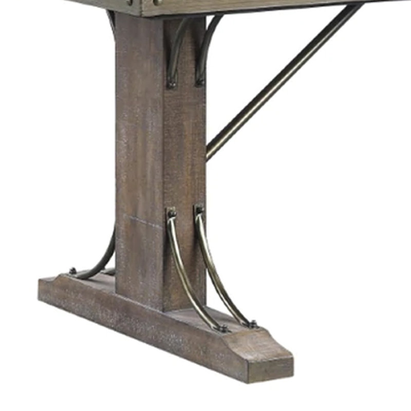 ACME Raphaela Dining Table, Weathered Cherry Finish