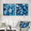 Minimalisme azur feuilles harmonie I - feuilles, art mural - décoration murale traditionnelle 2 pièces