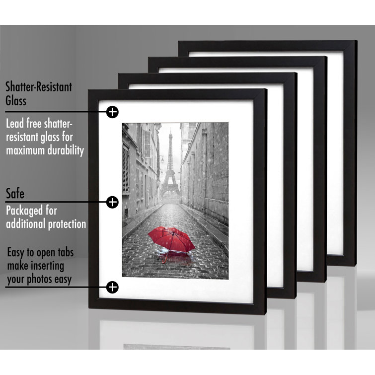 Latitude Run® 9x12 Picture Frame with Mat for 6x8, Black