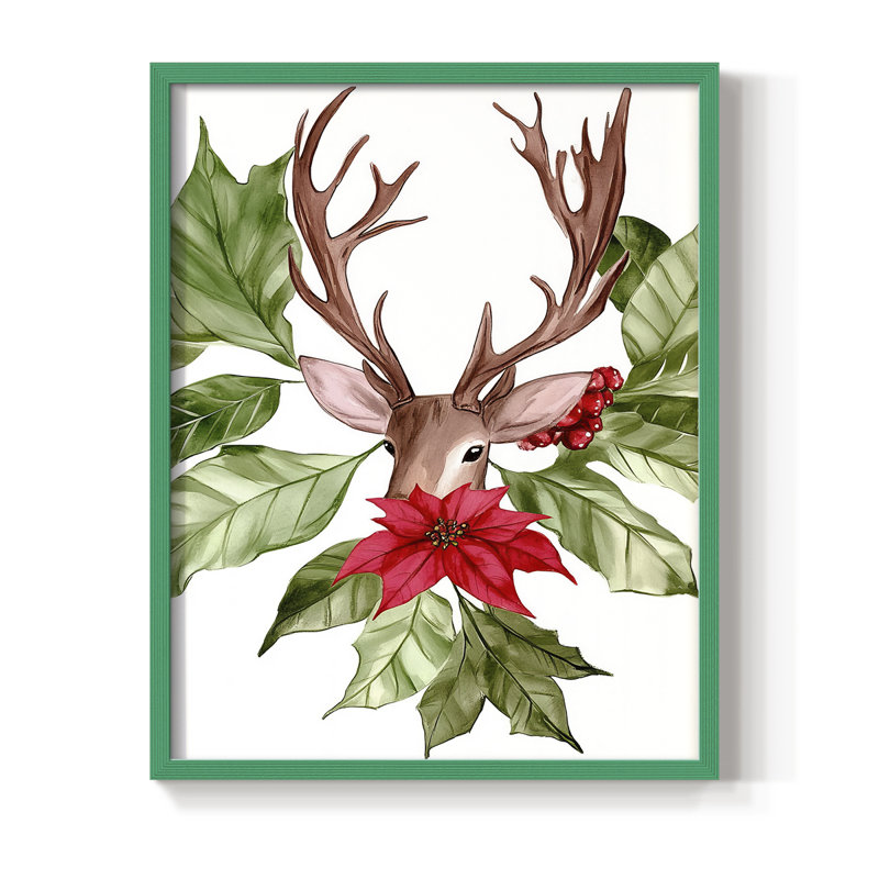 «Christmas Holiday Art DCCCL», reproduction encadrée - bois massif, H 30 po x l 24 po, Vert