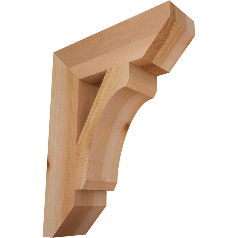 Wood Bracket/Corbel, Western Red Cedar (Smooth), 18" H x 3.5" W x 14" D