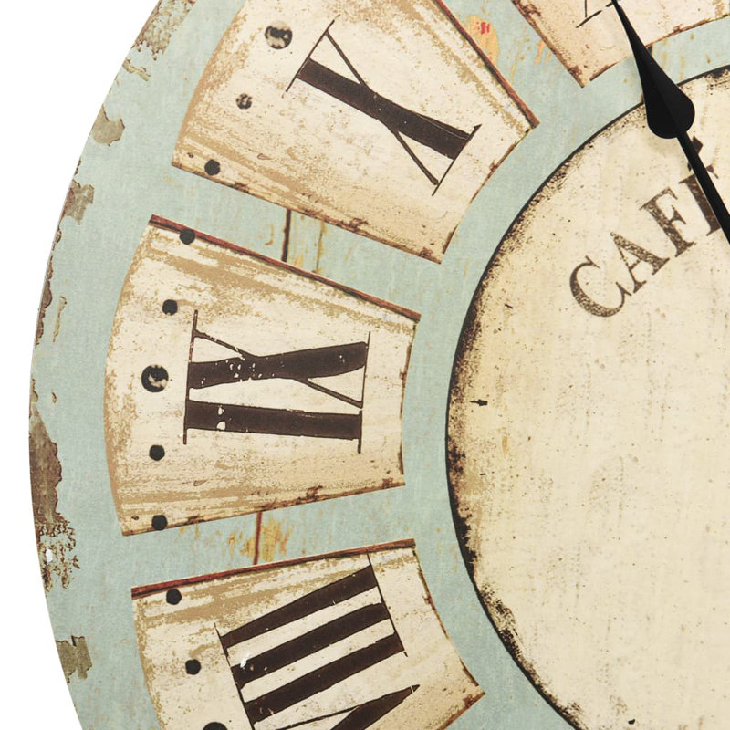 Cummings Wall Clock, 60cm H x 60cm W, Green/Natural