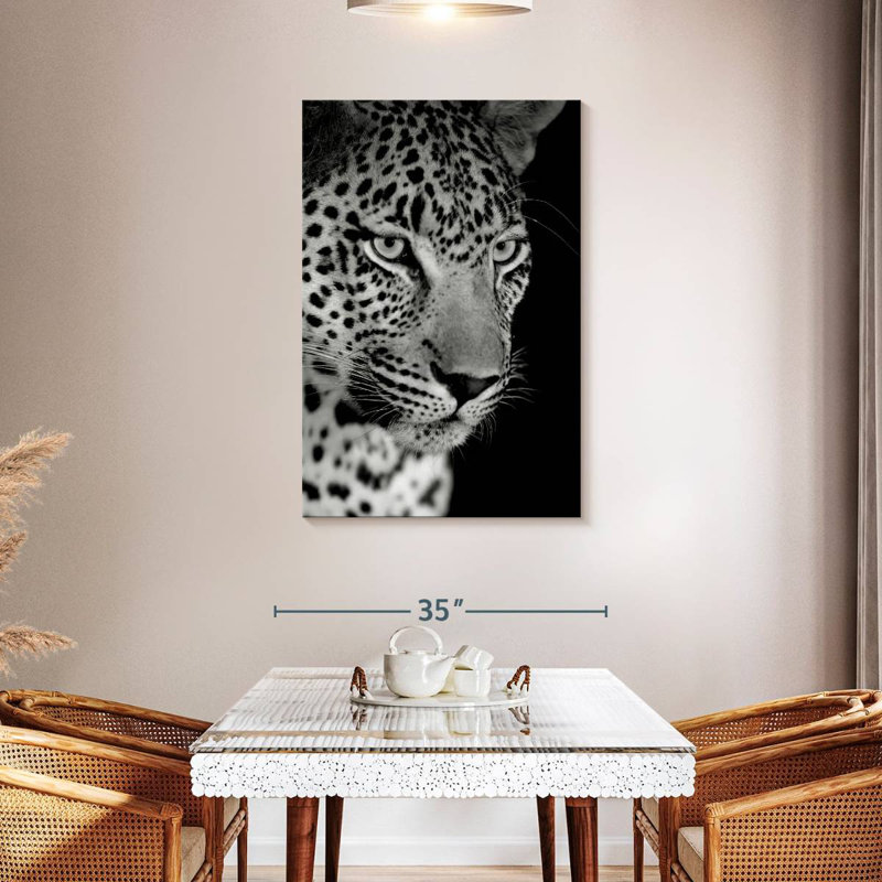 Brampt Leopard Monochrome, 45" H x 30" W