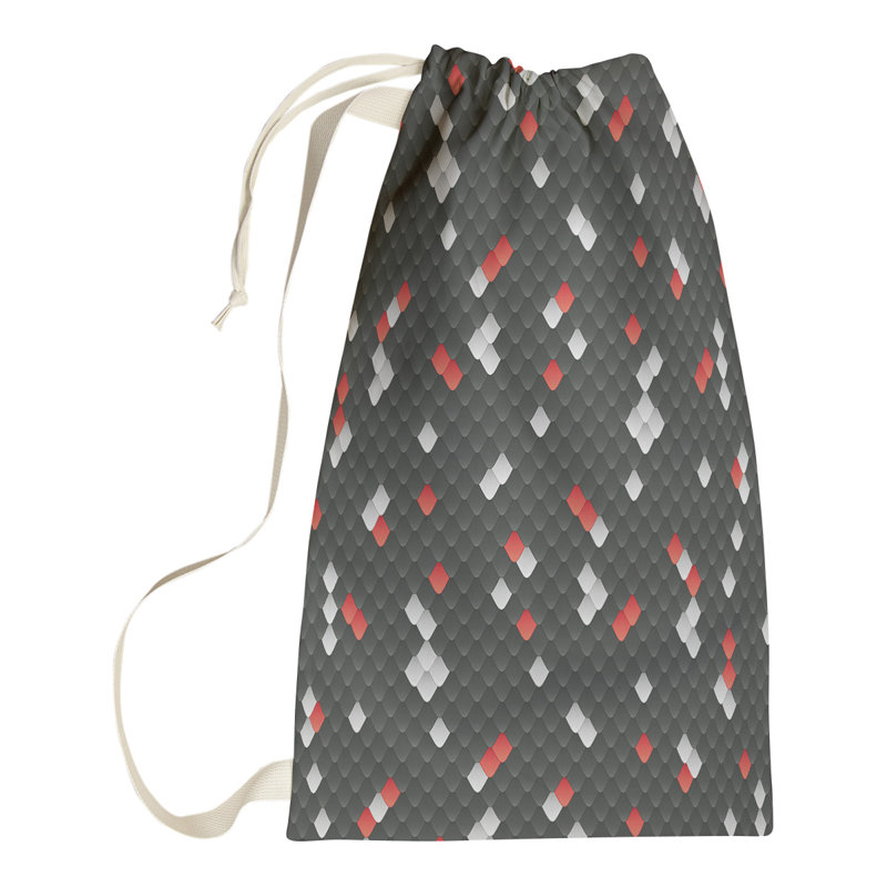 Sac à linge à échelles serpent Mcguigan, Petit (H 29 po x l 18 po x P 1,5 po), Noir / rouge
