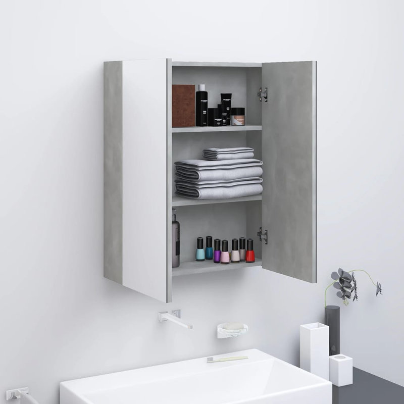 Guile Bathroom Cabinet, Concrete Grey